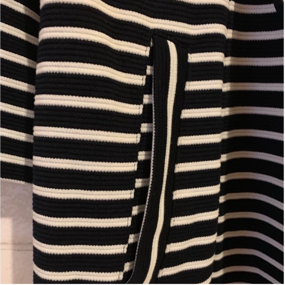 Cabi 5151 Maritime Navy Blue Stripe Knit Trench Jacket - Picture 10 of 11